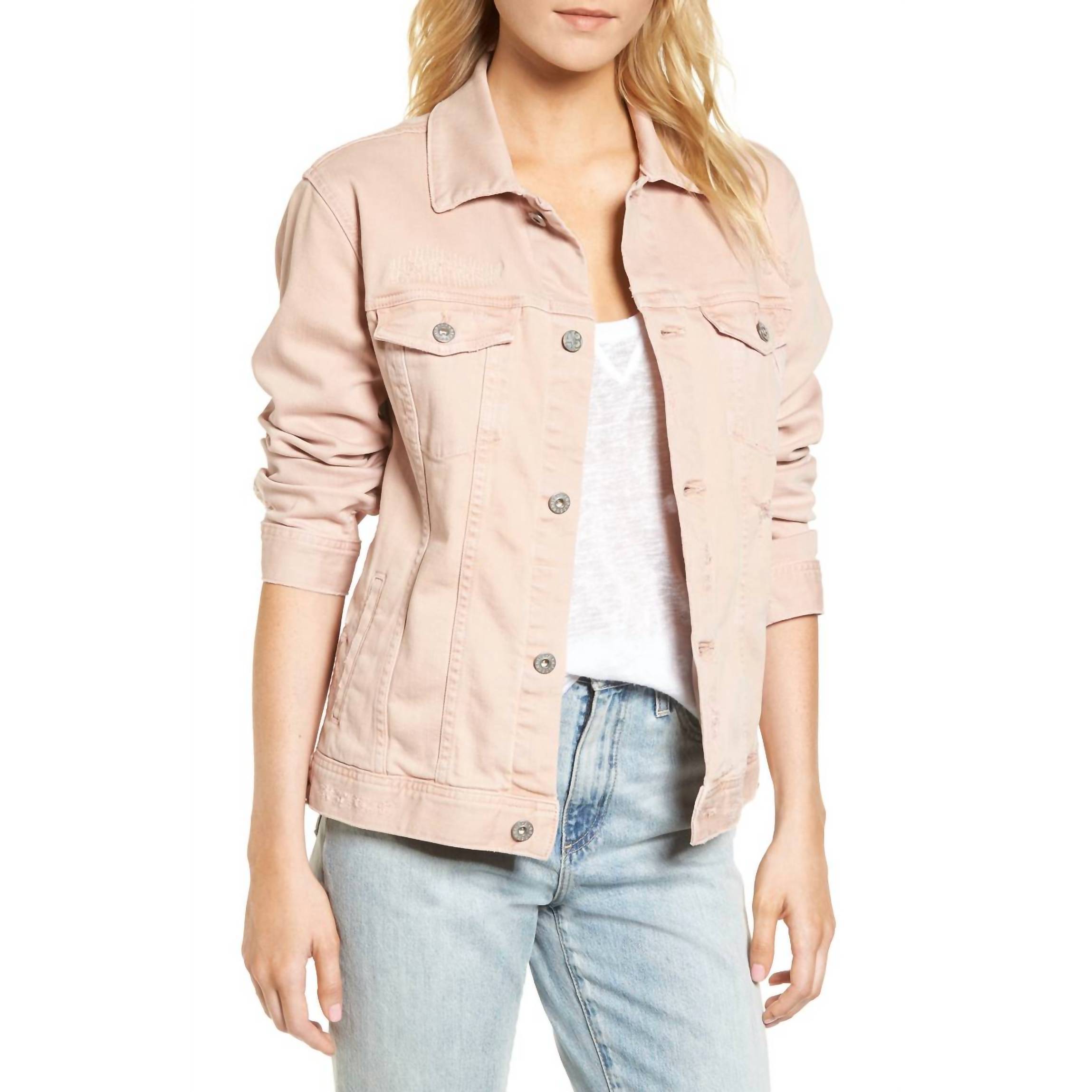 New Ag Jeans Adriano Goldschmied Women Nancy Jacket In Years Weathered Rosy Roug